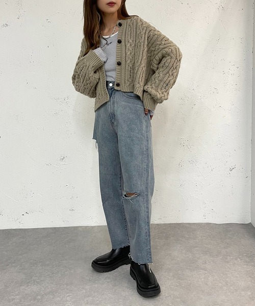 apres jour mignon(アプレジュールミニョン)の「フィンガーホールリブトップス【ZOZOTOWN限定アイテム】(Tシャツ/カットソー・レディース・アイボリー/その他/ブラック・フリー/X-LARGE)」の18枚目の写真