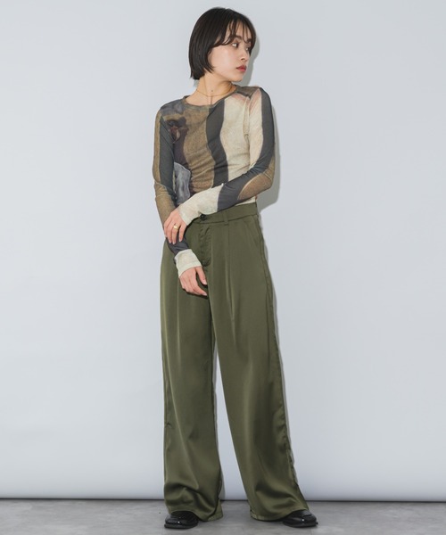 mebole(メボレ)の「ニュアンスプリントトップス(Tシャツ/カットソー・レディース・ブラウン・FREE)」の22枚目の写真