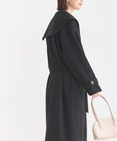 OMNES（オムネス）の「ニットモッサライトセーラーカラーコート（その他アウター・レディース・グレイッシュベージュ/ブラック/アイボリー/ブラウン・FREE）」の11枚目の写真