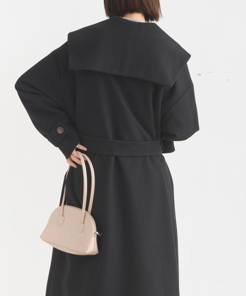 OMNES（オムネス）の「ニットモッサライトセーラーカラーコート（その他アウター・レディース・グレイッシュベージュ/ブラック/アイボリー/ブラウン・FREE）」の12枚目の写真