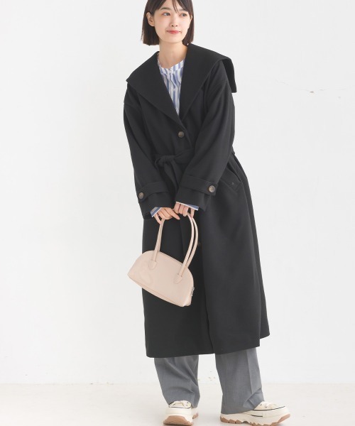 OMNES（オムネス）の「ニットモッサライトセーラーカラーコート（その他アウター・レディース・グレイッシュベージュ/ブラック/アイボリー/ブラウン・FREE）」の13枚目の写真