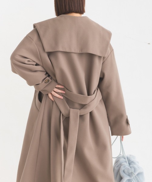 OMNES（オムネス）の「ニットモッサライトセーラーカラーコート（その他アウター・レディース・グレイッシュベージュ/ブラック/アイボリー/ブラウン・FREE）」の17枚目の写真