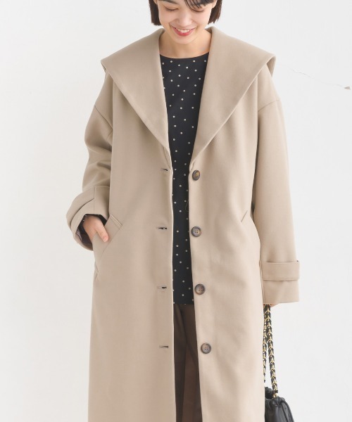 OMNES（オムネス）の「ニットモッサライトセーラーカラーコート（その他アウター・レディース・グレイッシュベージュ/ブラック/アイボリー/ブラウン・FREE）」の20枚目の写真
