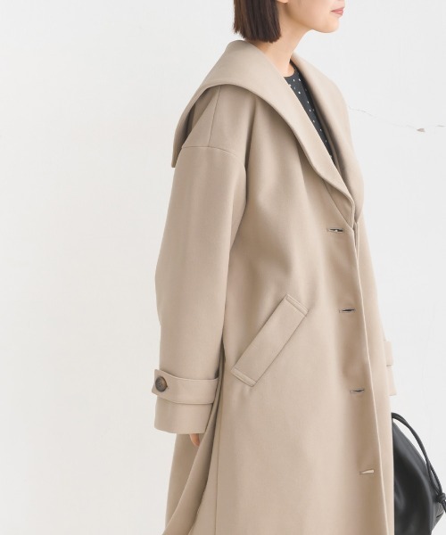 OMNES（オムネス）の「ニットモッサライトセーラーカラーコート（その他アウター・レディース・グレイッシュベージュ/ブラック/アイボリー/ブラウン・FREE）」の21枚目の写真