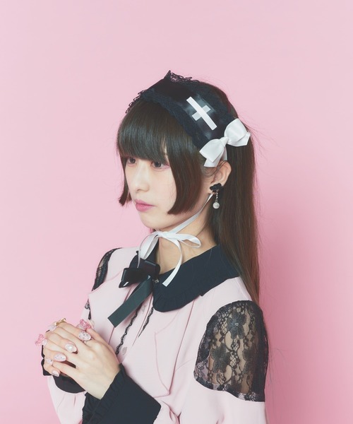 WEGO（ウィゴー）の「WEGO/【一部店限定】クロスデザインヘッドドレス（ヘアバンド・レディース・ホワイト/ブラック・FREE）」の5枚目の写真