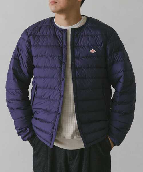 DANTON(ダントン)の「DANTON INNER DOWN CREW-NECK JACKET(ダウンジャケット/コート・メンズ・ベージュ/ブラック/ブルー・LARGE/X-LARGE/MEDIUM)」の3枚目の写真