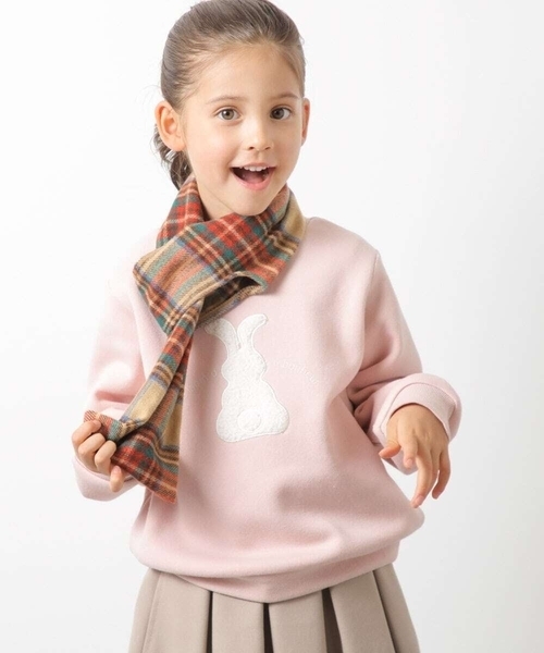 a.v.v（アーヴェヴェ）の「[KIDS]チェック柄ティペット（マフラー・キッズ・レッド/ベージュ・120）」の5枚目の写真