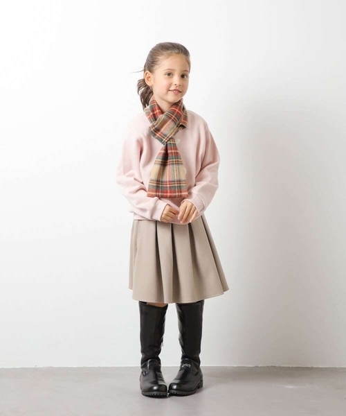 a.v.v（アーヴェヴェ）の「[KIDS]チェック柄ティペット（マフラー・キッズ・レッド/ベージュ・120）」の4枚目の写真