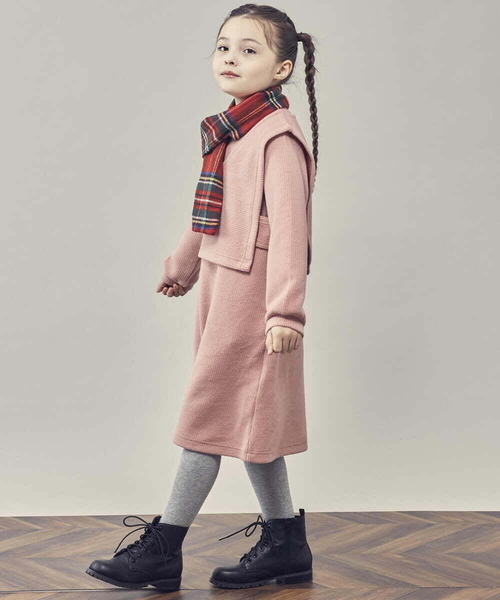 a.v.v（アーヴェヴェ）の「[KIDS]チェック柄ティペット（マフラー・キッズ・レッド/ベージュ・120）」の10枚目の写真