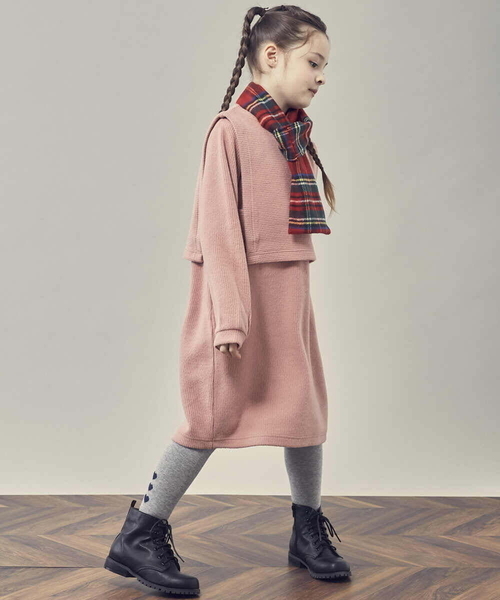 a.v.v（アーヴェヴェ）の「[KIDS]チェック柄ティペット（マフラー・キッズ・レッド/ベージュ・120）」の11枚目の写真