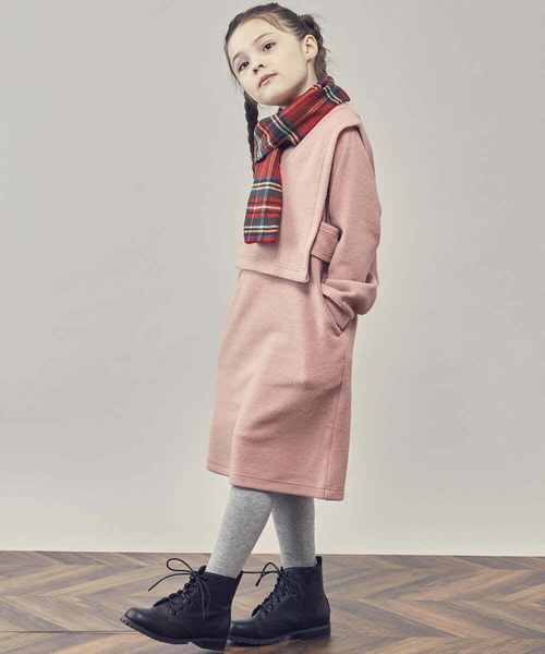 a.v.v（アーヴェヴェ）の「[KIDS]チェック柄ティペット（マフラー・キッズ・レッド/ベージュ・120）」の12枚目の写真