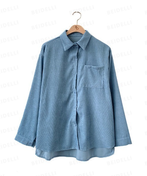 BEIDELLI（ベイデリー）の「[BELLIDE MADE] コーデュロイルーズシャツ（シャツ/ブラウス・レディース・スカイブルー/チャコールグレー/ベージュ・FREE）」の17枚目の写真