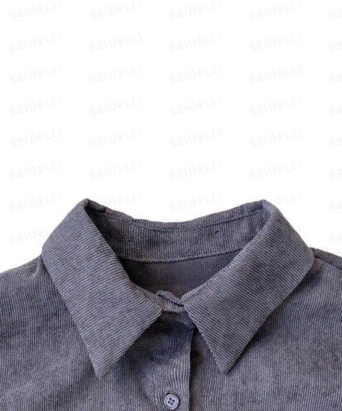 BEIDELLI（ベイデリー）の「[BELLIDE MADE] コーデュロイルーズシャツ（シャツ/ブラウス・レディース・スカイブルー/チャコールグレー/ベージュ・FREE）」の21枚目の写真