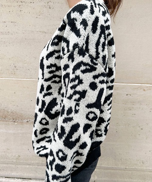 NANING9(ナンニング)の「NANING9 レオパードニットセーター(ニット/セーター・レディース・ブラック・FREE)」の14枚目の写真