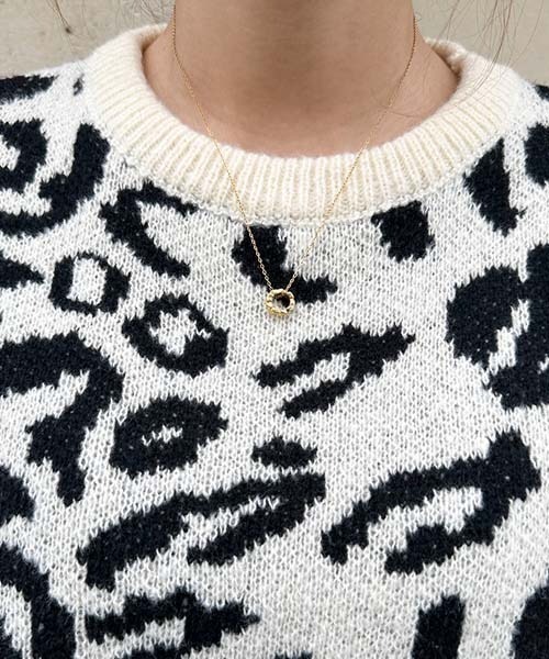 NANING9(ナンニング)の「NANING9 レオパードニットセーター(ニット/セーター・レディース・ブラック・FREE)」の16枚目の写真