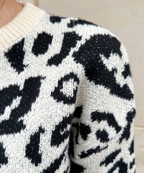 NANING9(ナンニング)の「NANING9 レオパードニットセーター(ニット/セーター・レディース・ブラック・FREE)」の17枚目の写真