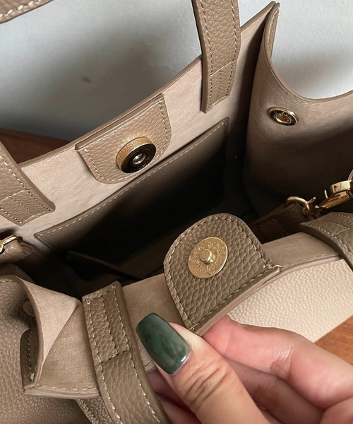 CAPRICIEUX LE'MAGE（カプリシューレマージュ）の「2SETファンバッグ（ハンドバッグ・レディース・ブラック/アイボリー/グレイッシュベージュ・FREE）」の16枚目の写真