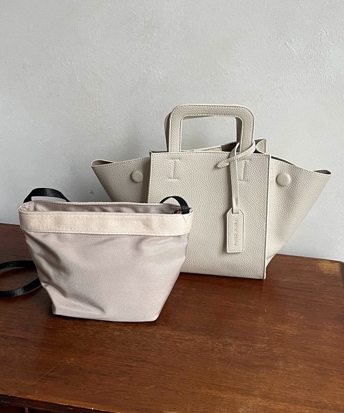 CAPRICIEUX LE'MAGE（カプリシューレマージュ）の「2SETファンバッグ（ハンドバッグ・レディース・ブラック/アイボリー/グレイッシュベージュ・FREE）」の8枚目の写真