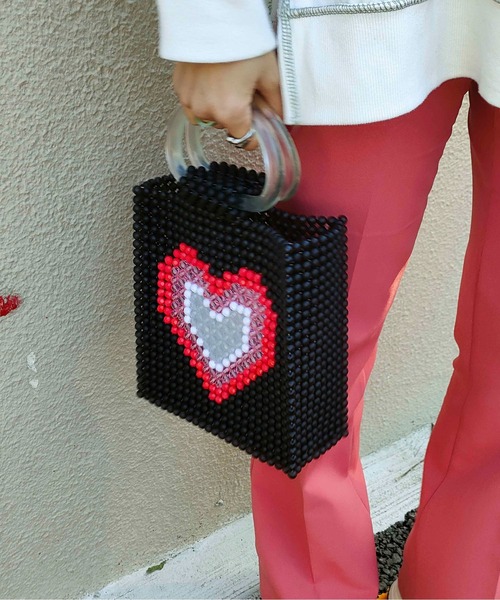 Casselini(キャセリーニ)の「Casselini(キャセリーニ)パターンビーズバッグ(ハンドバッグ・レディース・ブラック/ホワイト/レッド・FREE)」の17枚目の写真