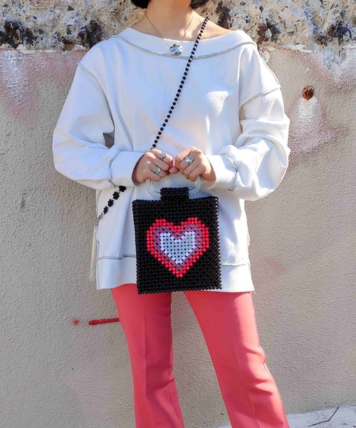 Casselini(キャセリーニ)の「Casselini(キャセリーニ)パターンビーズバッグ(ハンドバッグ・レディース・ブラック/ホワイト/レッド・FREE)」の18枚目の写真