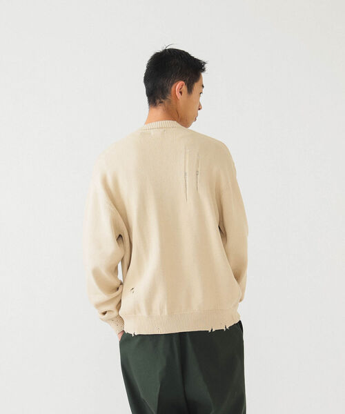 BEAMS(ビームス)の「BEAMS / 7ゲージ ダメージ カーディガン(カーディガン/ボレロ・メンズ・ナチュラル/ブラック・S/M/L/XL)」の10枚目の写真