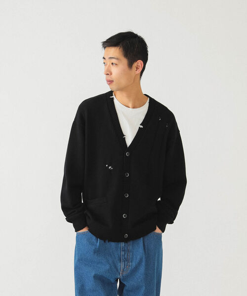 BEAMS(ビームス)の「BEAMS / 7ゲージ ダメージ カーディガン(カーディガン/ボレロ・メンズ・ナチュラル/ブラック・S/M/L/XL)」の11枚目の写真