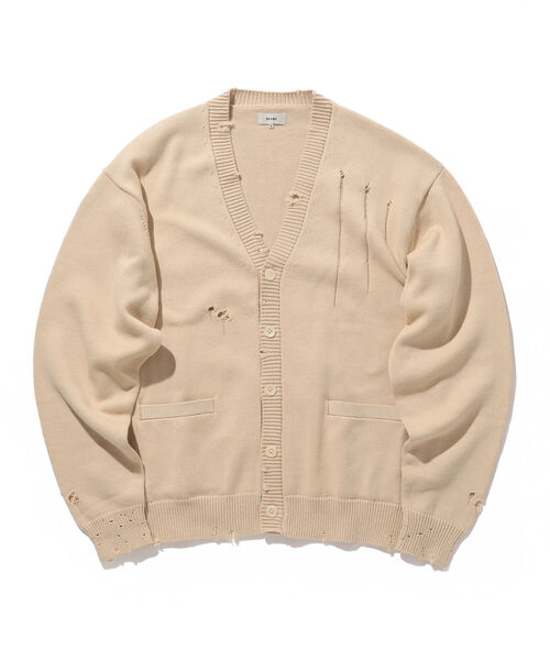 BEAMS(ビームス)の「BEAMS / 7ゲージ ダメージ カーディガン(カーディガン/ボレロ・メンズ・ナチュラル/ブラック・S/M/L/XL)」の12枚目の写真