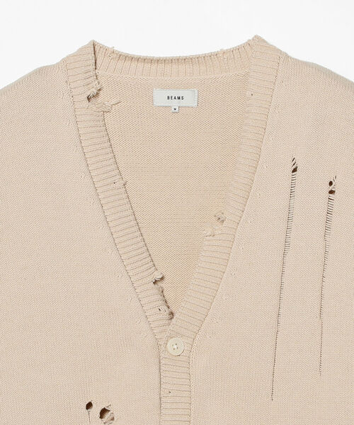BEAMS(ビームス)の「BEAMS / 7ゲージ ダメージ カーディガン(カーディガン/ボレロ・メンズ・ナチュラル/ブラック・S/M/L/XL)」の20枚目の写真