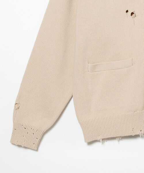 BEAMS(ビームス)の「BEAMS / 7ゲージ ダメージ カーディガン(カーディガン/ボレロ・メンズ・ナチュラル/ブラック・S/M/L/XL)」の21枚目の写真