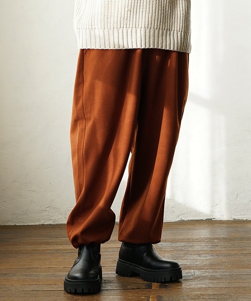 MinoriTY（マイノリティ）の「ソフトメルトンワイドバルーンパンツ（その他パンツ・メンズ・カーキ/アイボリー/ブラック/オレンジ・M/L）」の4枚目の写真