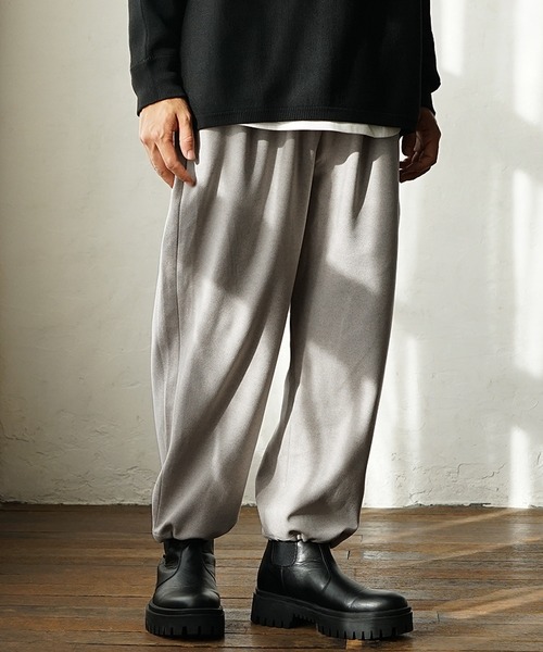 MinoriTY（マイノリティ）の「ソフトメルトンワイドバルーンパンツ（その他パンツ・メンズ・カーキ/アイボリー/ブラック/オレンジ・M/L）」の2枚目の写真
