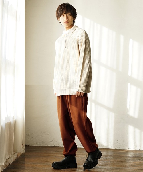 MinoriTY（マイノリティ）の「ソフトメルトンワイドバルーンパンツ（その他パンツ・メンズ・カーキ/アイボリー/ブラック/オレンジ・M/L）」の17枚目の写真