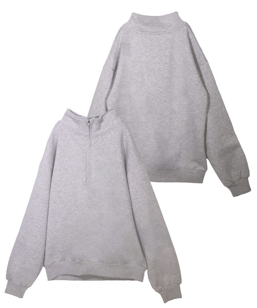 UNDERWRAPS(アンダーラップス)の「裏起毛ハーフZIPトレーナー(M3)(Tシャツ/カットソー・レディース・杢グレー/ブルー/ヘザーグレー/ブラック/アイボリー/グリーン/ピンク・MEDIUM/LARGE)」の5枚目の写真