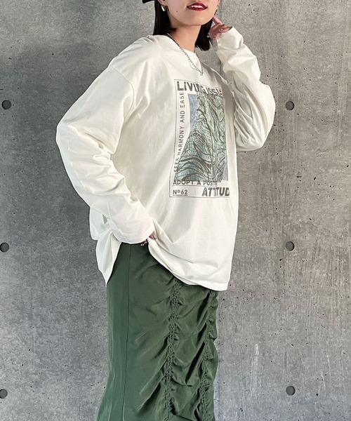 PAGEBOY(ページボーイ)の「ニュアンスアートロンT(Tシャツ/カットソー・レディース・ブラック/オフホワイト/ラベンダー・FREE)」の5枚目の写真