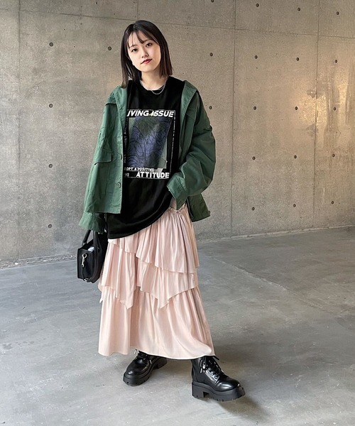 PAGEBOY(ページボーイ)の「ニュアンスアートロンT(Tシャツ/カットソー・レディース・ブラック/オフホワイト/ラベンダー・FREE)」の7枚目の写真