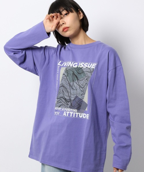 PAGEBOY(ページボーイ)の「ニュアンスアートロンT(Tシャツ/カットソー・レディース・ブラック/オフホワイト/ラベンダー・FREE)」の8枚目の写真