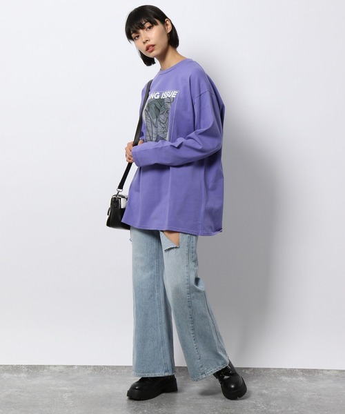 PAGEBOY(ページボーイ)の「ニュアンスアートロンT(Tシャツ/カットソー・レディース・ブラック/オフホワイト/ラベンダー・FREE)」の10枚目の写真