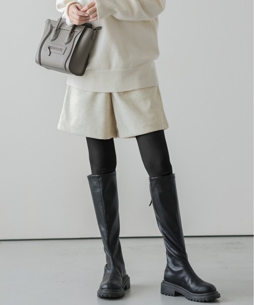La-gemme（ラジェム）の「ウール混ショートパンツ（その他パンツ・レディース・ブラック/ベージュ系その他/モカ・M/L）」の3枚目の写真