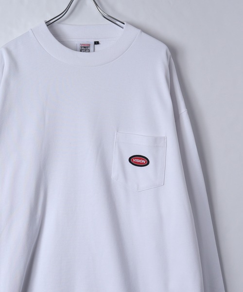 VISION STREET WEAR(ヴィジョンストリートウェア)の「【VISION STREET WEAR】ヘビーウェイト ポケットクルーネックロンT(Tシャツ/カットソー・レディース・グリーン/ネイビー/ターコイズブルー/ブラック/ホワイト/ベージュ・X-LARGE/LARGE/MEDIUM)」の2枚目の写真