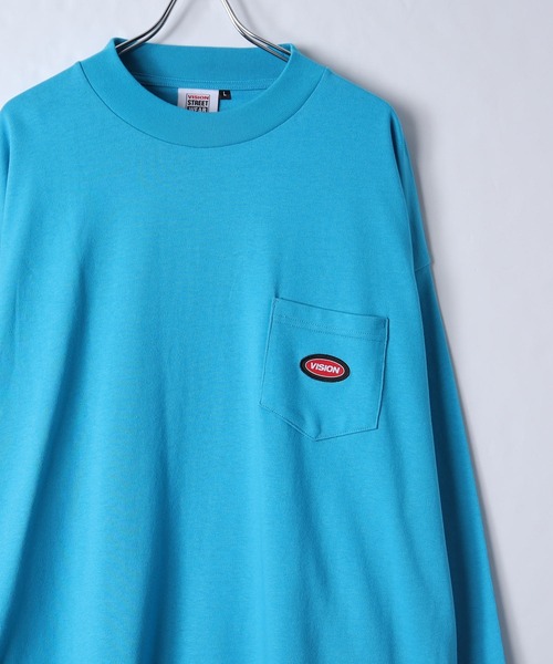 VISION STREET WEAR(ヴィジョンストリートウェア)の「【VISION STREET WEAR】ヘビーウェイト ポケットクルーネックロンT(Tシャツ/カットソー・レディース・グリーン/ネイビー/ターコイズブルー/ブラック/ホワイト/ベージュ・X-LARGE/LARGE/MEDIUM)」の1枚目の写真