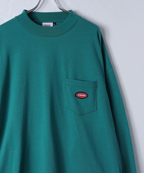 VISION STREET WEAR(ヴィジョンストリートウェア)の「【VISION STREET WEAR】ヘビーウェイト ポケットクルーネックロンT(Tシャツ/カットソー・レディース・グリーン/ネイビー/ターコイズブルー/ブラック/ホワイト/ベージュ・X-LARGE/LARGE/MEDIUM)」の5枚目の写真