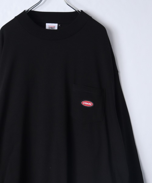 VISION STREET WEAR(ヴィジョンストリートウェア)の「【VISION STREET WEAR】ヘビーウェイト ポケットクルーネックロンT(Tシャツ/カットソー・レディース・グリーン/ネイビー/ターコイズブルー/ブラック/ホワイト/ベージュ・X-LARGE/LARGE/MEDIUM)」の3枚目の写真