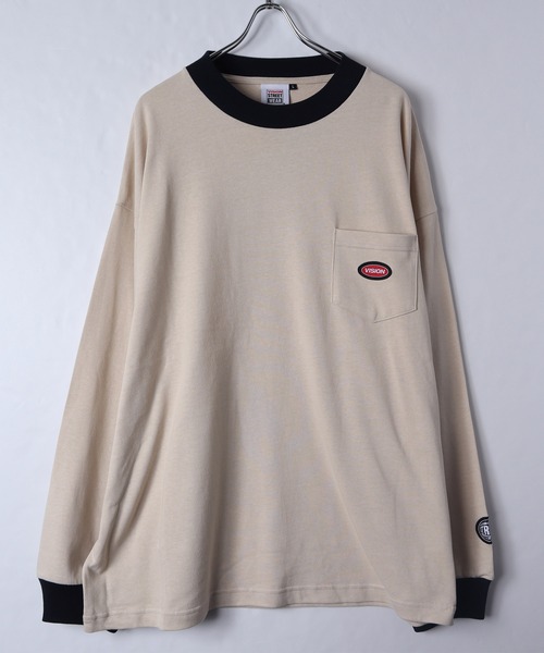 VISION STREET WEAR(ヴィジョンストリートウェア)の「【VISION STREET WEAR】ヘビーウェイト ポケットクルーネックロンT(Tシャツ/カットソー・レディース・グリーン/ネイビー/ターコイズブルー/ブラック/ホワイト/ベージュ・X-LARGE/LARGE/MEDIUM)」の11枚目の写真