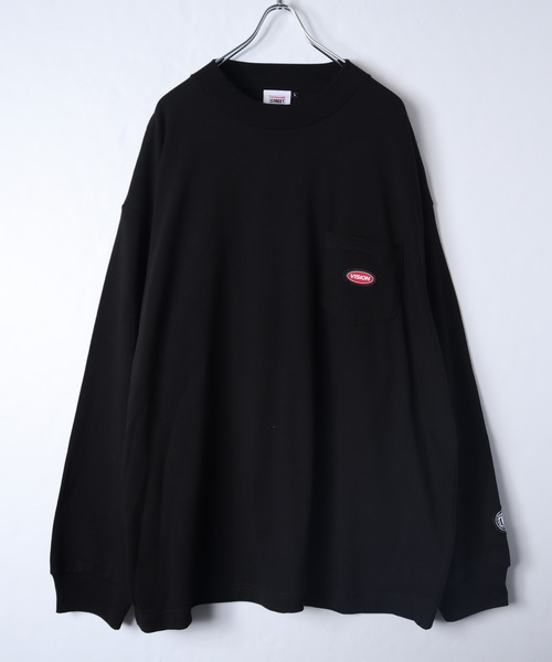 VISION STREET WEAR(ヴィジョンストリートウェア)の「【VISION STREET WEAR】ヘビーウェイト ポケットクルーネックロンT(Tシャツ/カットソー・レディース・グリーン/ネイビー/ターコイズブルー/ブラック/ホワイト/ベージュ・X-LARGE/LARGE/MEDIUM)」の9枚目の写真