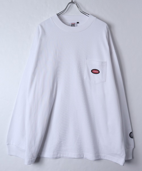 VISION STREET WEAR(ヴィジョンストリートウェア)の「【VISION STREET WEAR】ヘビーウェイト ポケットクルーネックロンT(Tシャツ/カットソー・レディース・グリーン/ネイビー/ターコイズブルー/ブラック/ホワイト/ベージュ・X-LARGE/LARGE/MEDIUM)」の7枚目の写真