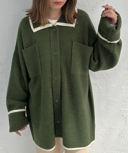 apres jour mignon(アプレジュールミニョン)の「ポケット付きニット【ZOZOTOWN限定アイテム】(カーディガン/ボレロ・レディース・アイボリー/ブラック/グリーン・X-LARGE/フリー)」の19枚目の写真
