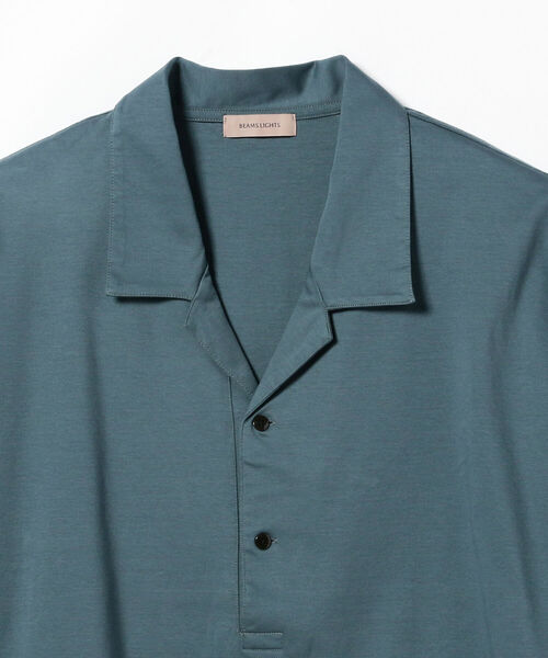 BEAMS LIGHTS（ビームスライツ）の「BEAMS LIGHTS / オープンカラー ポロシャツ（ポロシャツ・メンズ・ブラック/ライトブルー・SMALL/MEDIUM/LARGE）」の4枚目の写真