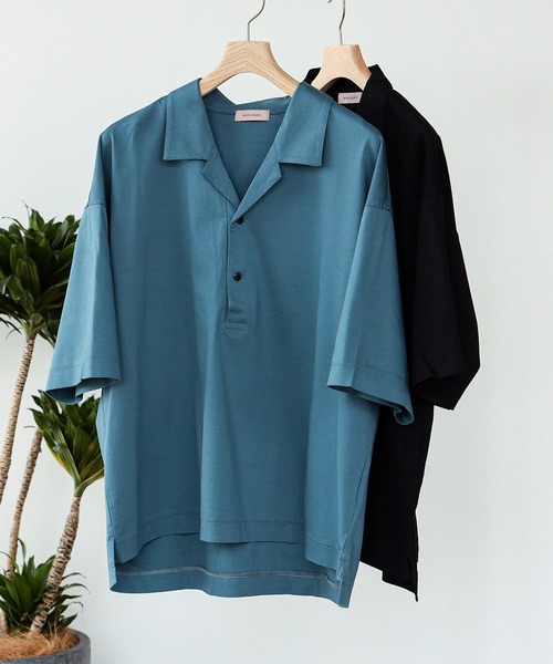 BEAMS LIGHTS(ビームスライツ)の「BEAMS LIGHTS / オープンカラー ポロシャツ(ポロシャツ・メンズ・ブラック/ライトブルー・SMALL/MEDIUM/LARGE)」の17枚目の写真