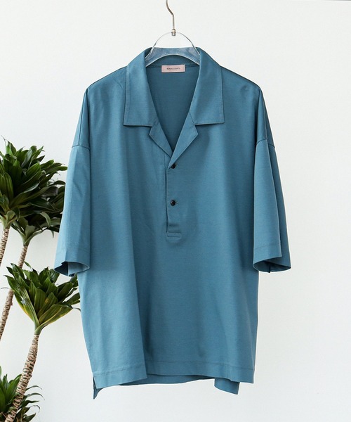 BEAMS LIGHTS（ビームスライツ）の「BEAMS LIGHTS / オープンカラー ポロシャツ（ポロシャツ・メンズ・ブラック/ライトブルー・SMALL/MEDIUM/LARGE）」の19枚目の写真