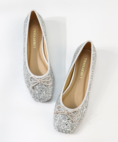 LibertyDoll（リバティードール）の「スクエアトゥ フラット美脚バレエパンプス（バレエシューズ・レディース・アイボリー/レオパード/ブラック/ブラック系その他/ベージュ/グレイッシュベージュ/シルバー/ベージュ系その他/ゴールド/シルバー系1/ゴールド系1/ブラック系1・3L/S/M/SS/L/LL）」の9枚目の写真